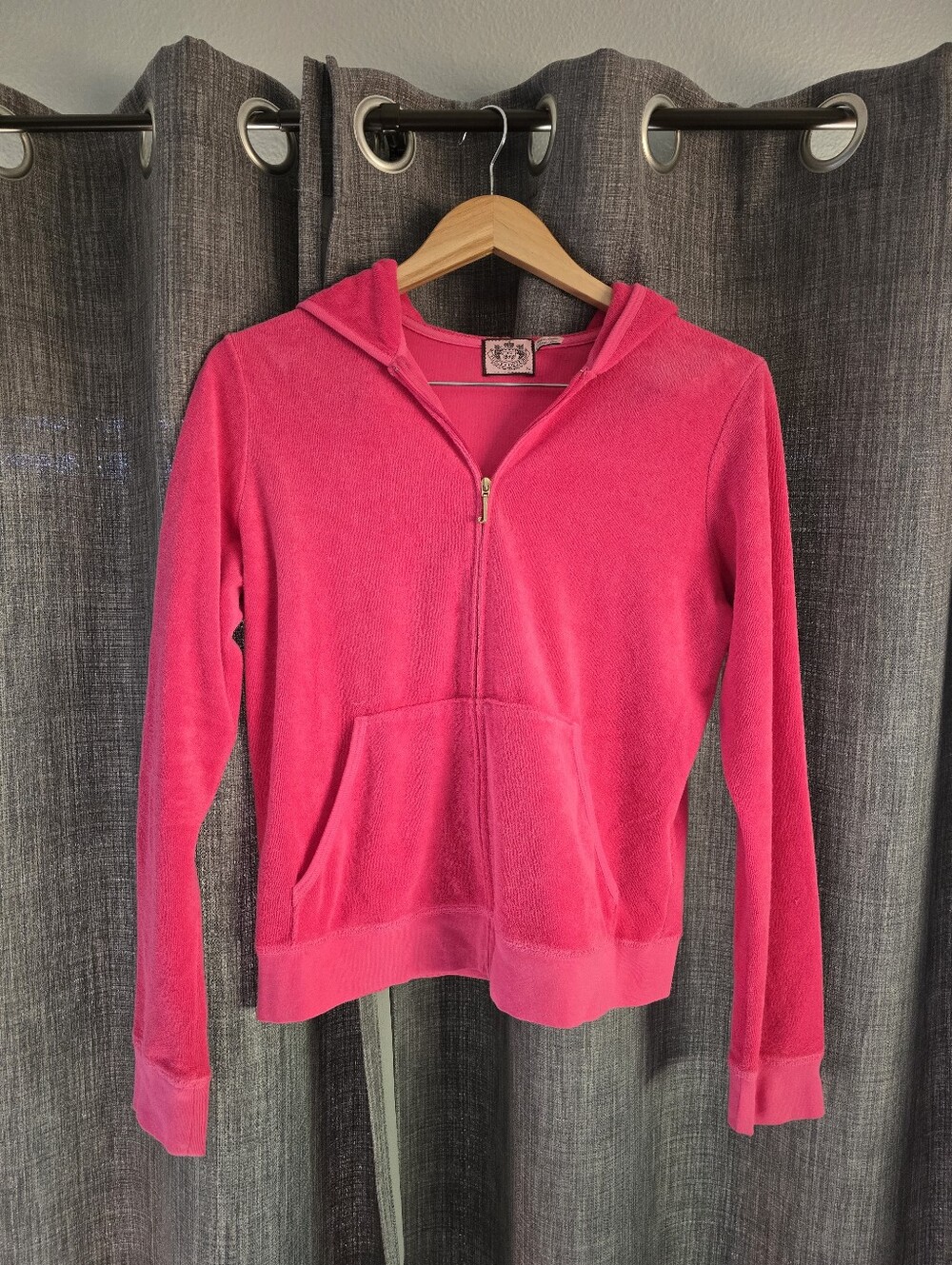 Juicy Couture Hot Pink Velour Zip-Up Hoodie | Y2K | Gold Logo | Soft Cozy Hoodie